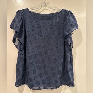 Ann Taylor Blue Floral Blouse